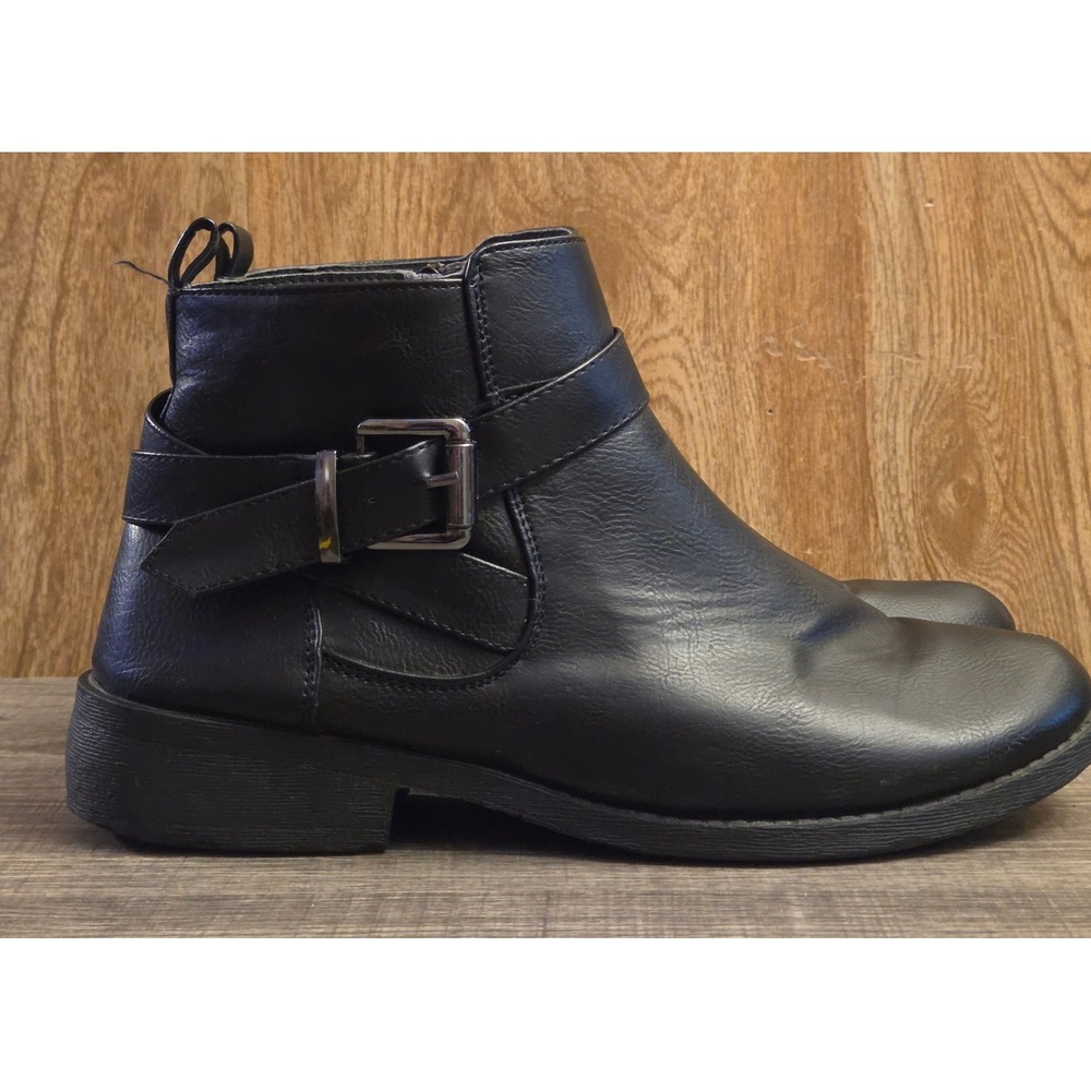 Wanted Ankle Boots Womens Size 8.5‎ Black Side Zip Buckle
